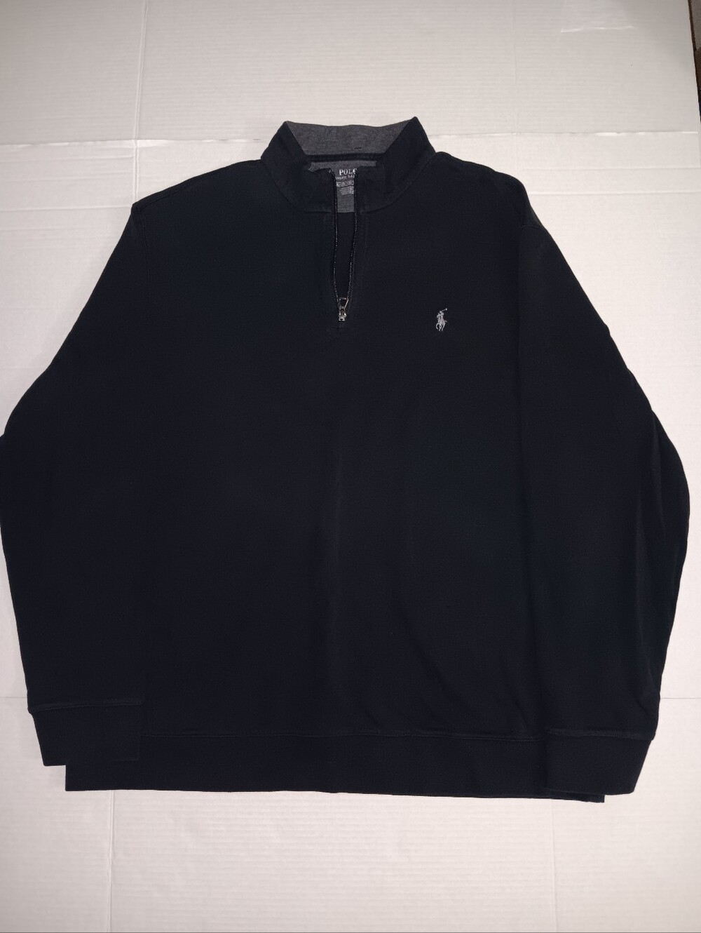 Polo by Ralph Lauren Black Half-Zip Fleece Sweatshirt with Pony Embroidery